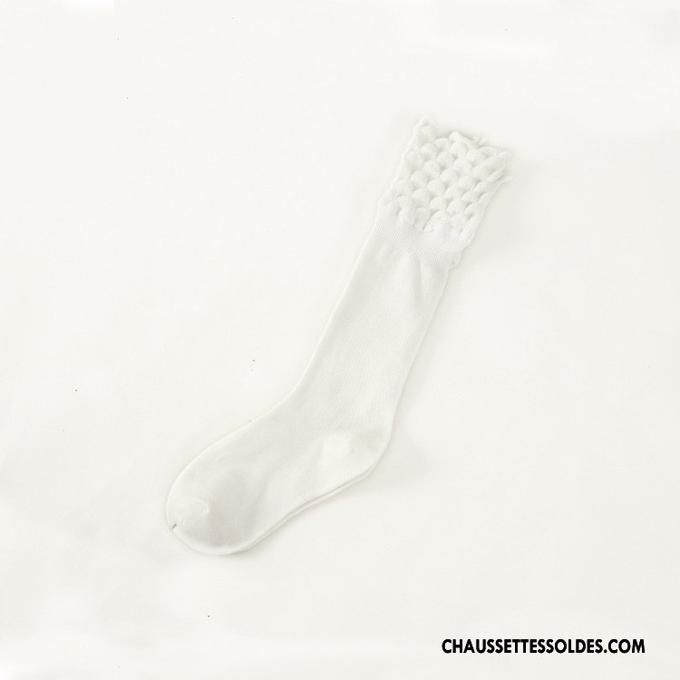 Chaussettes Longues Femme Chaussette À Genou Milieu Chaussettes En Coton L'automne Plaine Hiver Noir