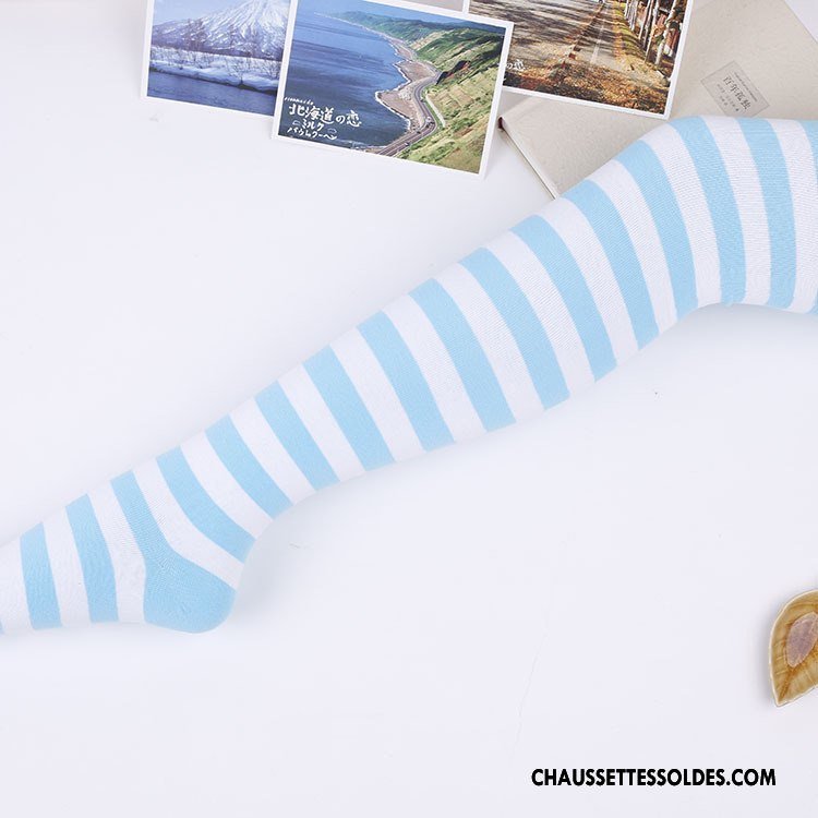 Chaussettes Longues Femme Chaussettes En Coton Fille Charme Rayé Le Nouveau Losange Noir