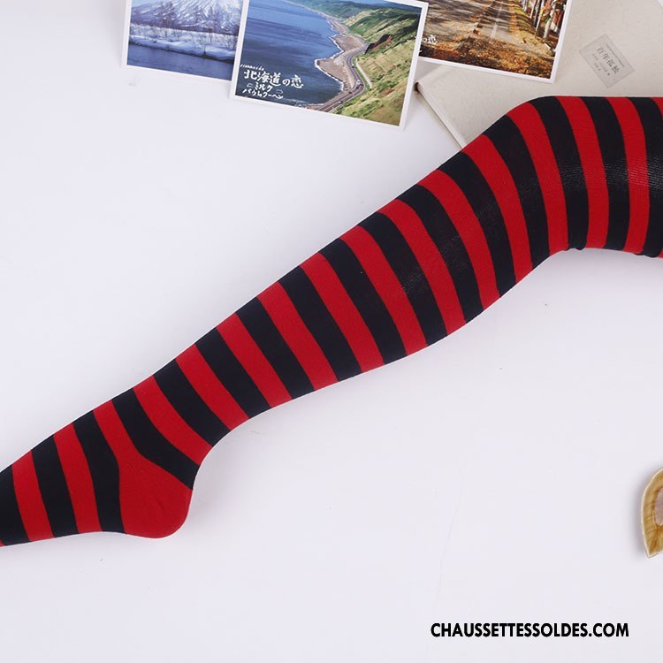 Chaussettes Longues Femme Chaussettes En Coton Fille Charme Rayé Le Nouveau Losange Noir
