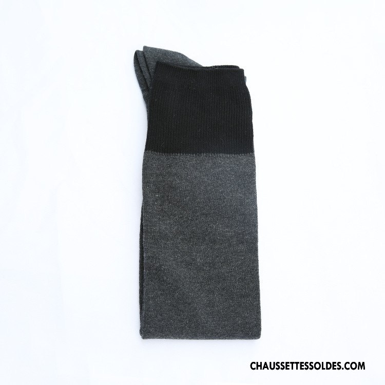 Chaussettes Longues Femme Chaussettes En Coton Gris Foncé