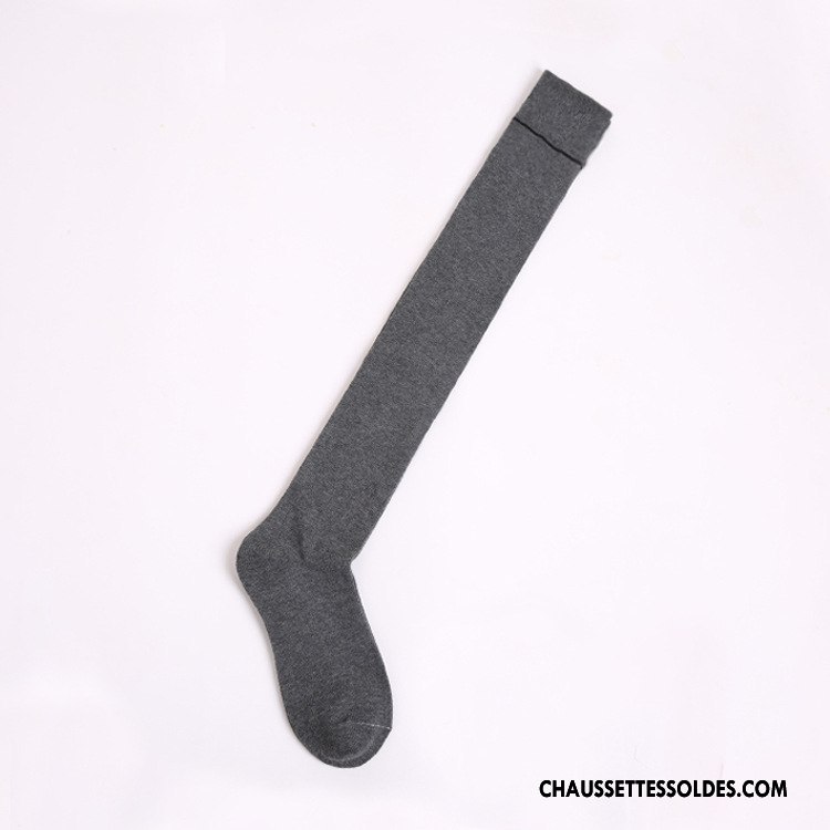 Chaussettes Longues Femme Chaussettes En Coton Haute Vent D'université Bleu