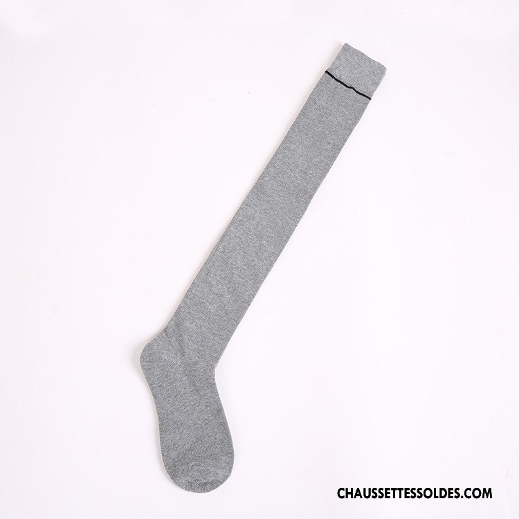 Chaussettes Longues Femme Chaussettes En Coton Haute Vent D'université Bleu