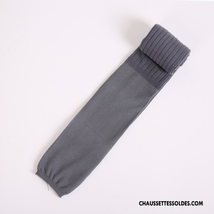 Chaussettes Longues Femme Chaussettes En Coton Hiver Printemps Haute Antidérapant L'automne Bleu Marin