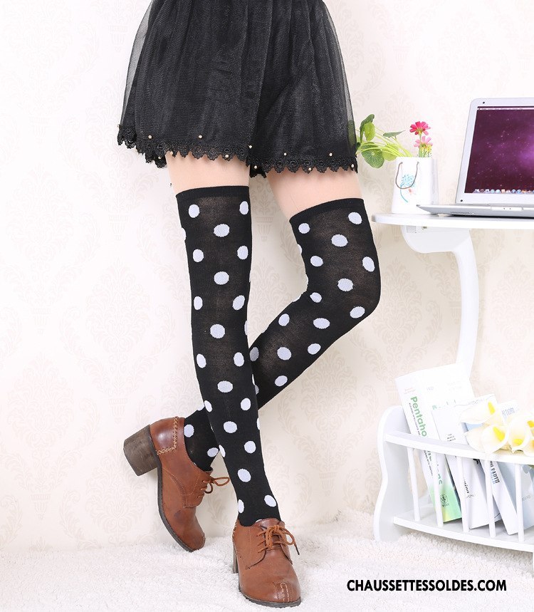 Chaussettes Longues Femme Chaussettes En Coton Points Pentacle Gris