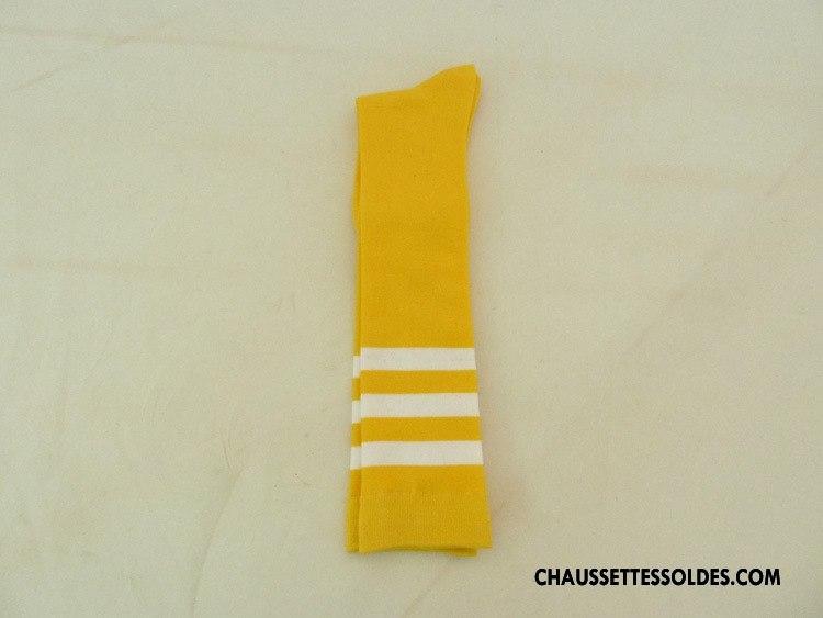 Chaussettes Longues Femme Chaussettes En Coton Élève L'automne Dame Uniformes Casual Jaune