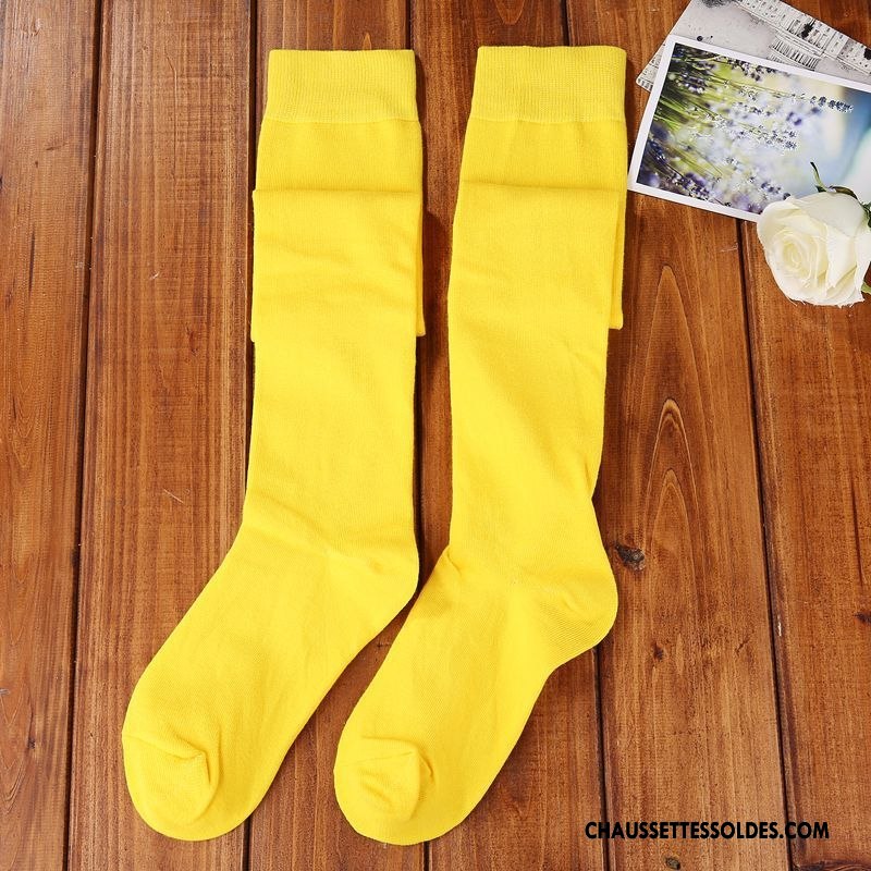 Chaussettes Longues Femme Coton Bio Long Stock Haute Vent D'université Antidérapant Élève Blanc Pur Pure Bleu