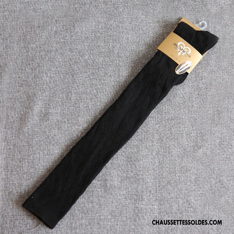 Chaussettes Longues Femme Creux Guipure L'automne Rhombe Long Stock Vente Chaude 100% Coton Blanc
