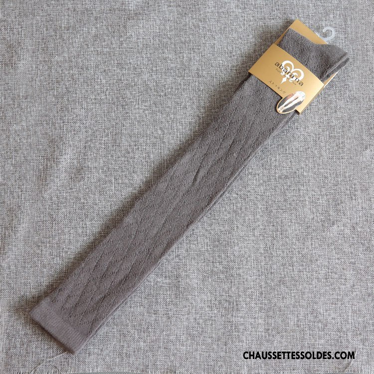 Chaussettes Longues Femme Creux Guipure L'automne Rhombe Long Stock Vente Chaude 100% Coton Blanc