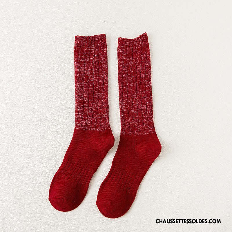 Chaussettes Longues Femme Dame Hiver L'automne Long Stock Noir Or Argent