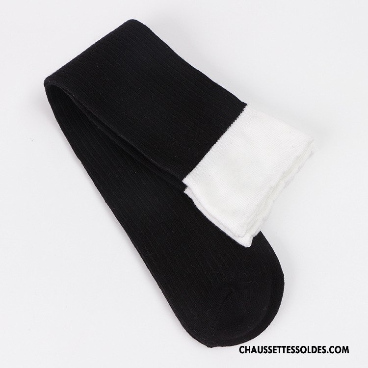 Chaussettes Longues Femme Dame Le Nouveau L'automne 100% Coton Long Stock Dentelle Rose Pure