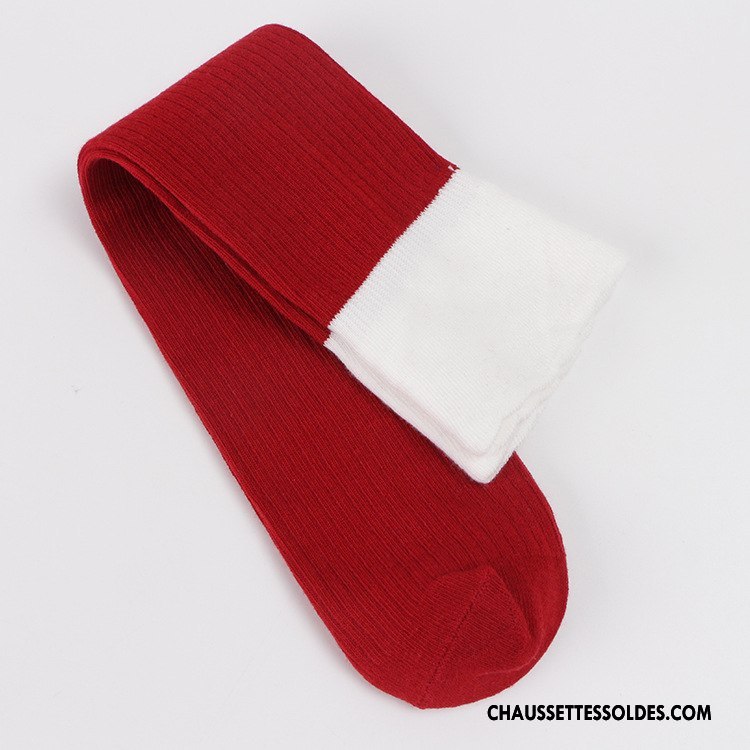 Chaussettes Longues Femme Dame Le Nouveau L'automne 100% Coton Long Stock Dentelle Rose Pure