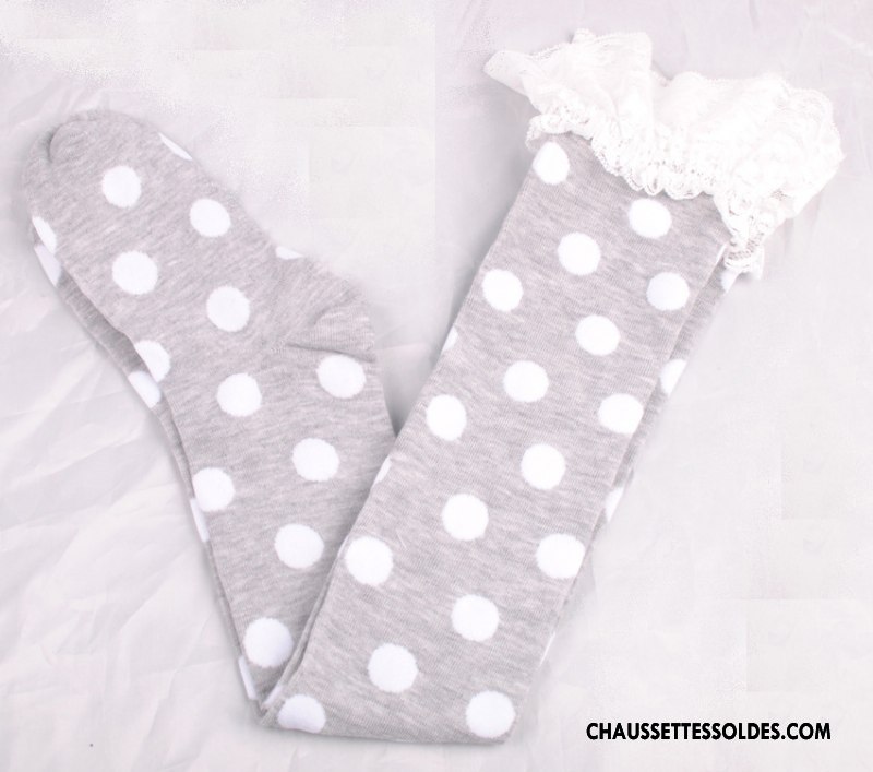 Chaussettes Longues Femme Dentelle Gros Long Stock Dame Charmant Noir
