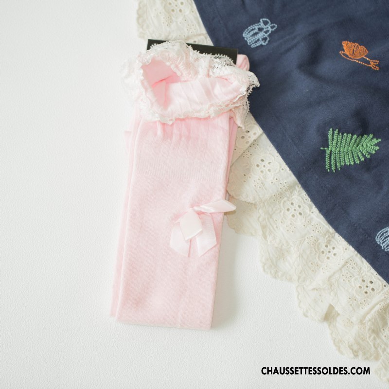 Chaussettes Longues Femme Dentelle Nouvelles Arrivées 100% Coton Printemps L'automne Papillon Noir