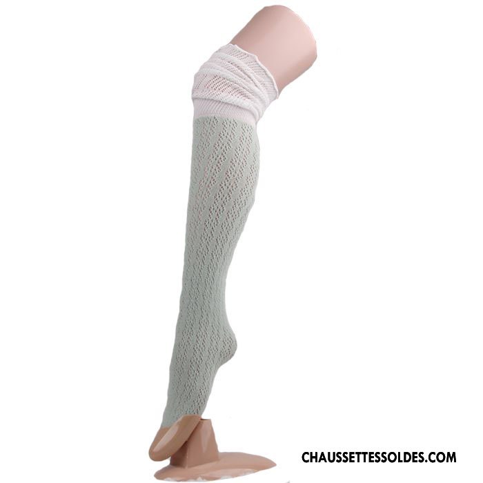 Chaussettes Longues Femme Europe Dame Long Stock Dentelle Bicolore Épissure