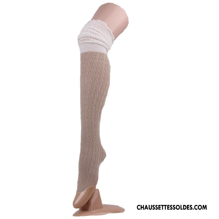 Chaussettes Longues Femme Europe Dame Long Stock Dentelle Bicolore Épissure