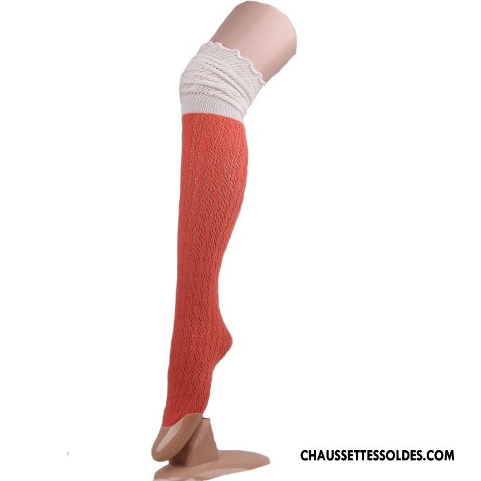 Chaussettes Longues Femme Europe Dame Long Stock Dentelle Bicolore Épissure