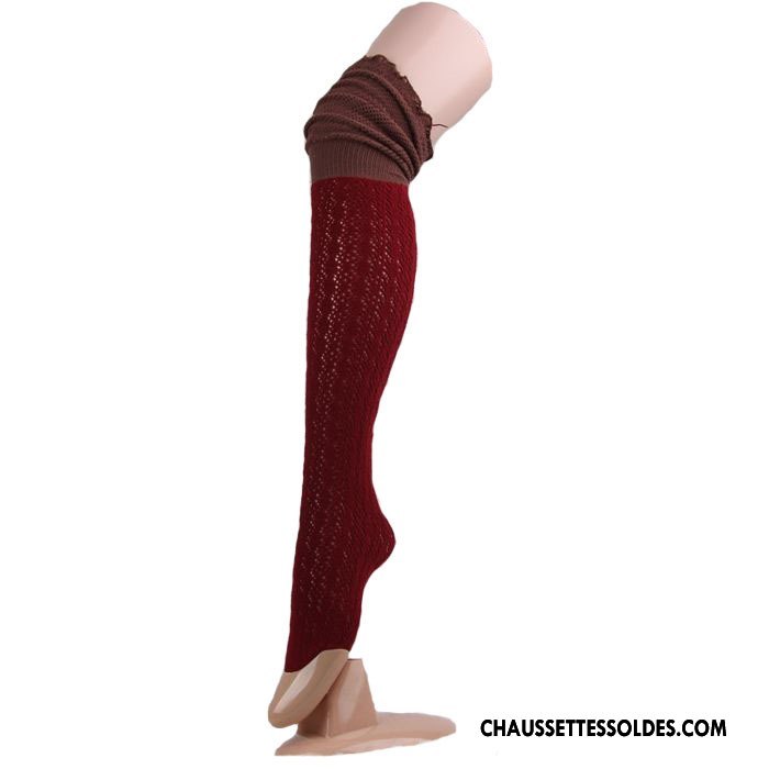 Chaussettes Longues Femme Europe Dame Long Stock Dentelle Bicolore Épissure