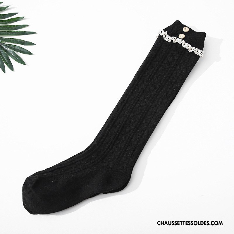 Chaussettes Longues Femme Filles Dentelle Petit Long Stock Vent D'université Le Nouveau Gris