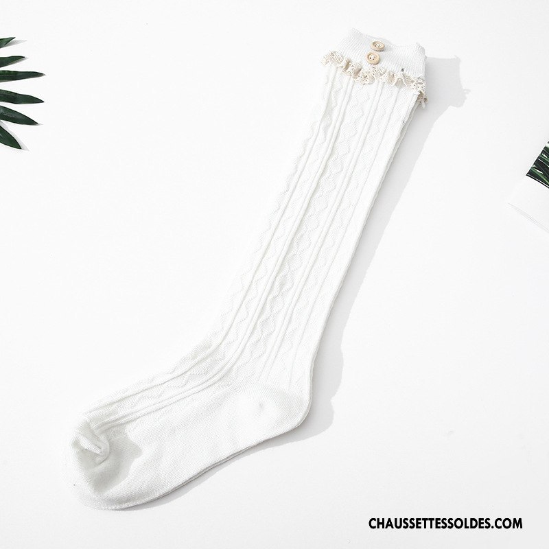 Chaussettes Longues Femme Filles Dentelle Petit Long Stock Vent D'université Le Nouveau Gris