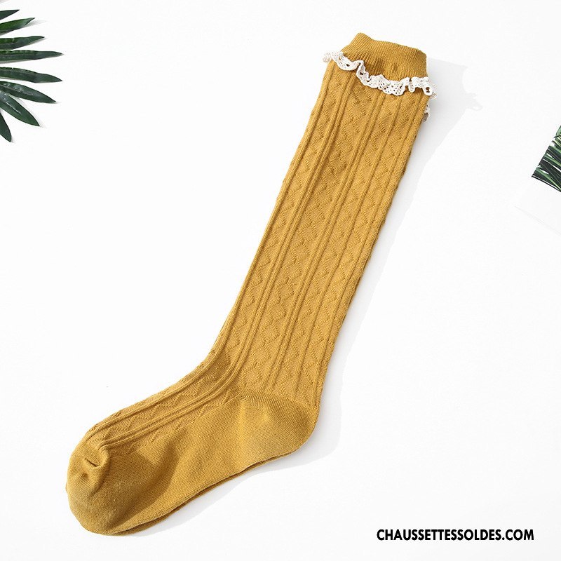 Chaussettes Longues Femme Filles Dentelle Petit Long Stock Vent D'université Le Nouveau Gris