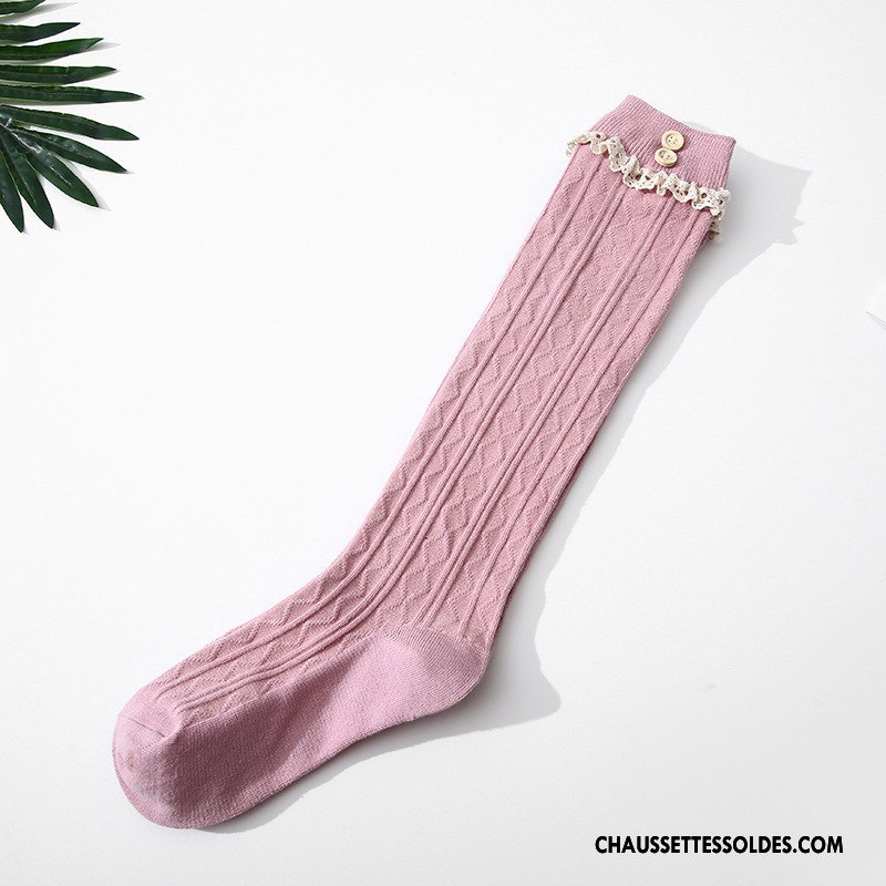 Chaussettes Longues Femme Filles Dentelle Petit Long Stock Vent D'université Le Nouveau Gris