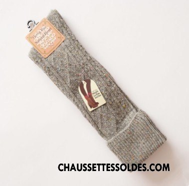 Chaussettes Longues Femme Flambage Hiver L'automne Long Stock Le Nouveau La Laine Marron
