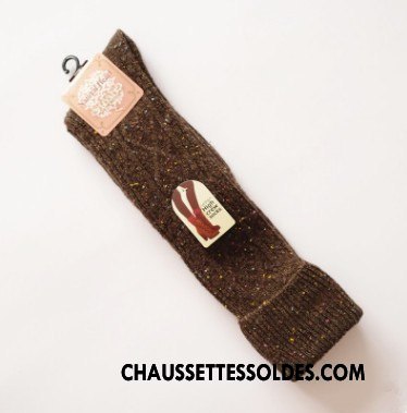 Chaussettes Longues Femme Flambage Hiver L'automne Long Stock Le Nouveau La Laine Marron