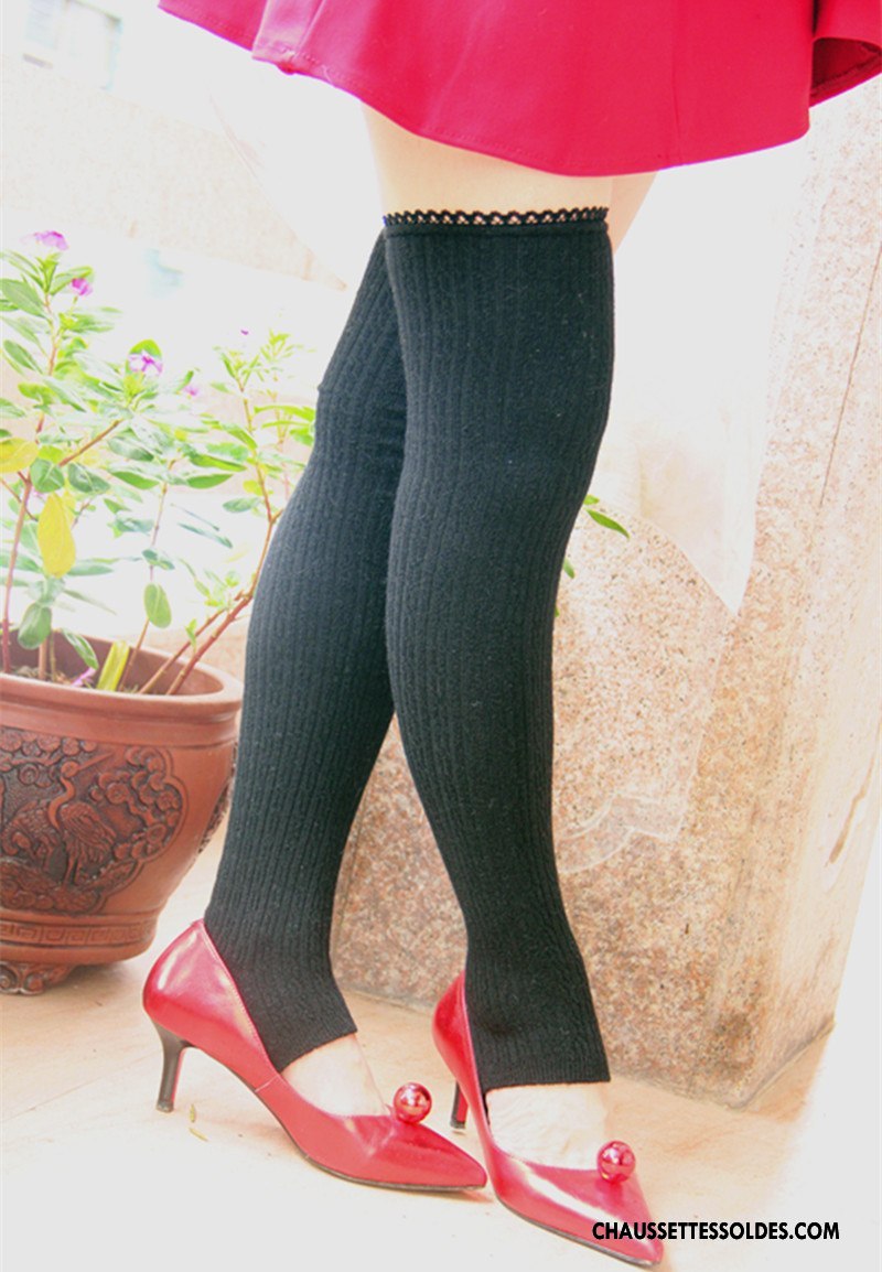 Chaussettes Longues Femme Fleurs La Laine L'automne Rayé Dame Lapin Vert Foncé