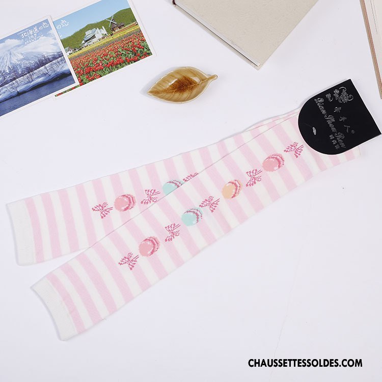 Chaussettes Longues Femme Gros Dame Vent D'université Haute Rayé Noir