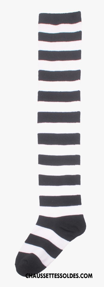 Chaussettes Longues Femme Gros Long Stock Blanc Noir Rouge