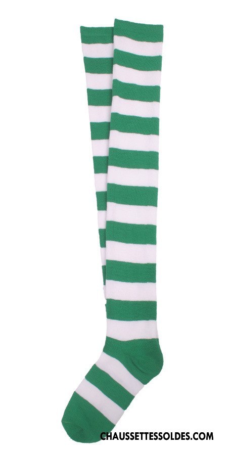 Chaussettes Longues Femme Gros Long Stock Blanc Noir Rouge