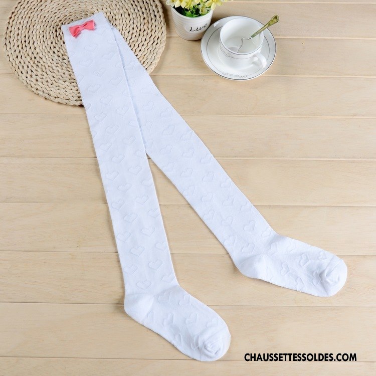 Chaussettes Longues Femme Haute Leggings Long Stock Élève Doux Papillon Rose