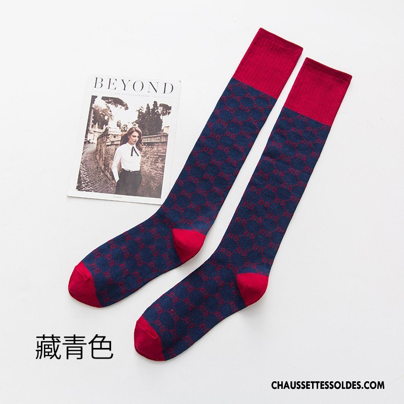Chaussettes Longues Femme Haute Long Stock Lettre Marque De Tendance Petit Marron / Brun