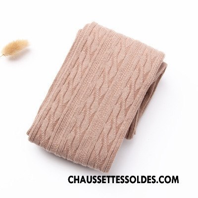 Chaussettes Longues Femme Haute Élève Hiver Le Nouveau Fleurs Style Chaud Marron