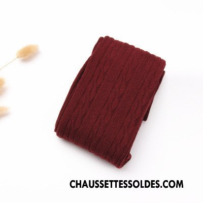 Chaussettes Longues Femme Haute Élève Hiver Le Nouveau Fleurs Style Chaud Marron