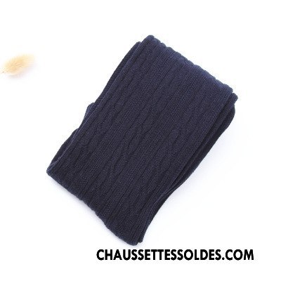 Chaussettes Longues Femme Haute Élève Hiver Le Nouveau Fleurs Style Chaud Marron