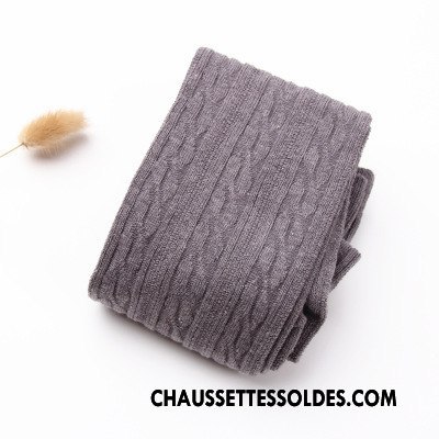Chaussettes Longues Femme Haute Élève Hiver Le Nouveau Fleurs Style Chaud Marron