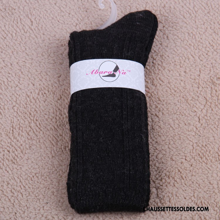 Chaussettes Longues Femme Hiver Des Chaussettes En Laine Haute Thermiques Marron