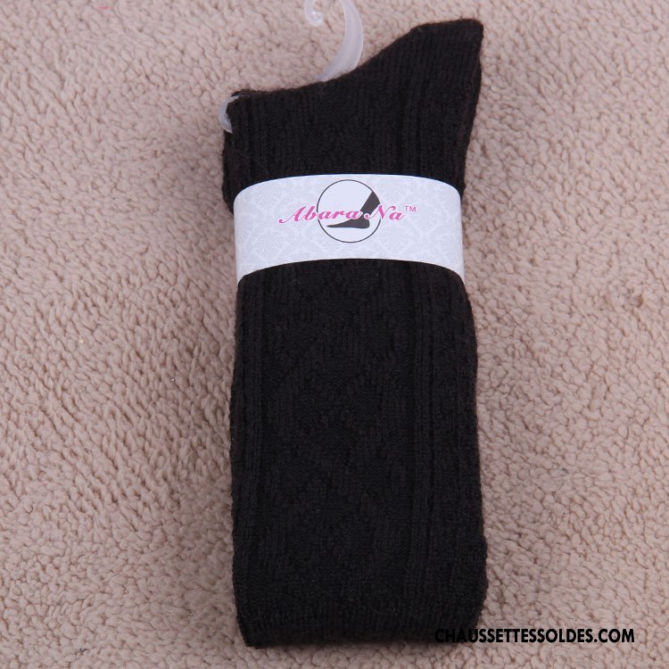 Chaussettes Longues Femme Hiver Des Chaussettes En Laine Haute Thermiques Marron