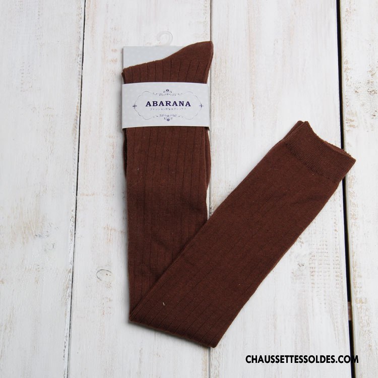 Chaussettes Longues Femme Hiver Haute Antidérapant Gros L'automne Gris