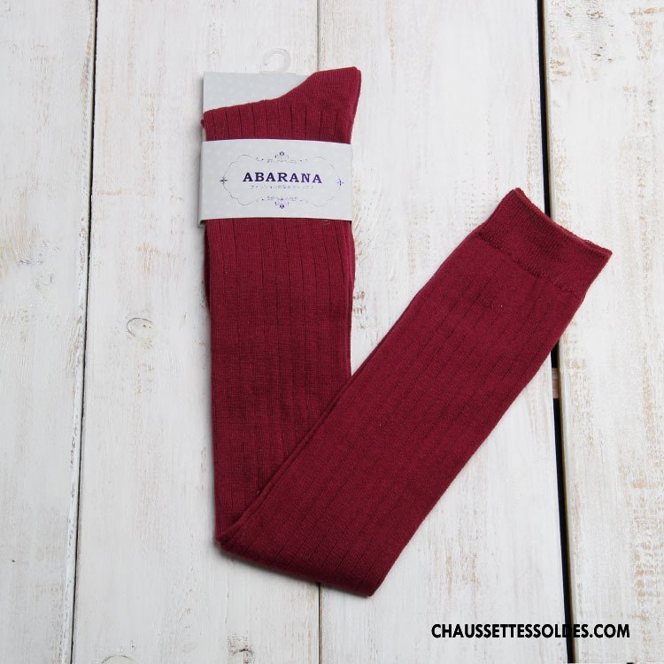 Chaussettes Longues Femme Hiver Haute Antidérapant Gros L'automne Gris