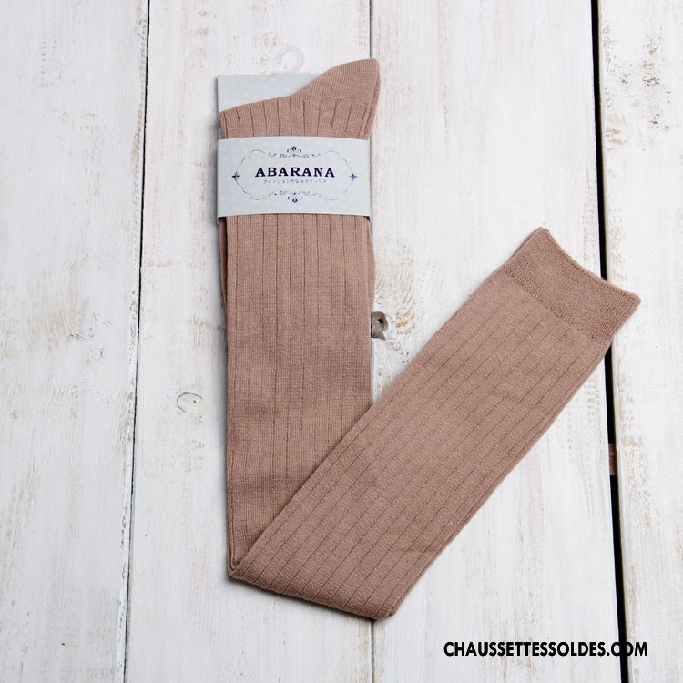 Chaussettes Longues Femme Hiver Haute Antidérapant Gros L'automne Gris