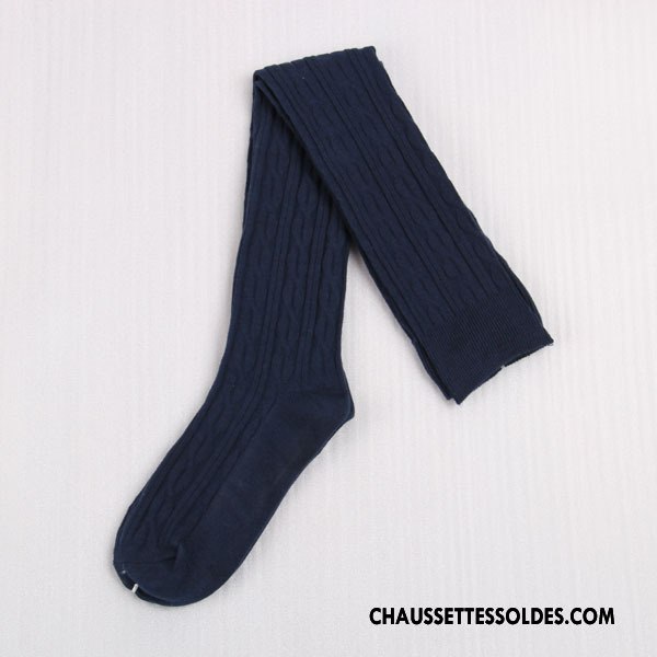 Chaussettes Longues Femme Hiver Haute Fleurs Chaussettes En Coton L'automne Rose