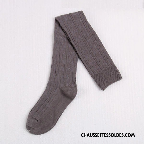 Chaussettes Longues Femme Hiver Haute Fleurs Chaussettes En Coton L'automne Rose