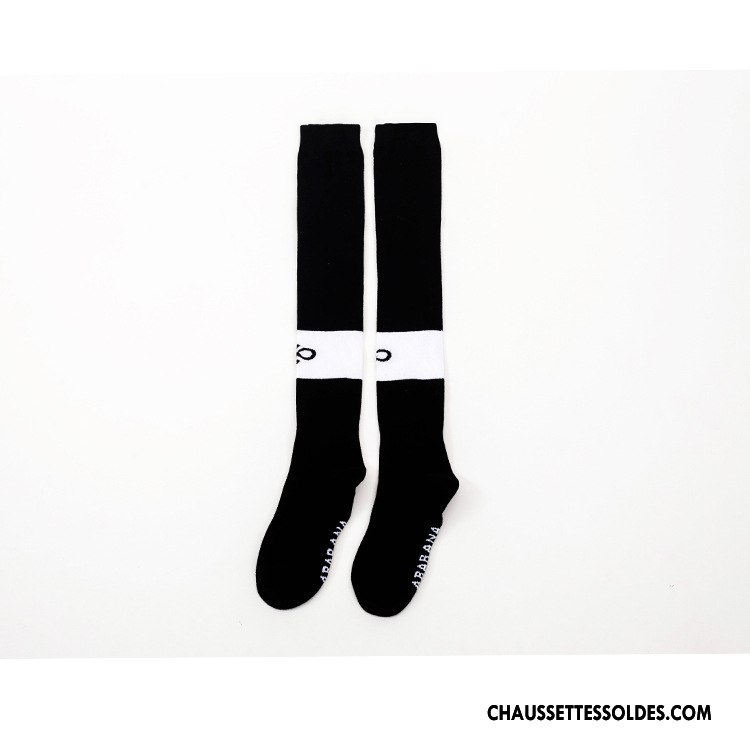 Chaussettes Longues Femme Hiver L'automne Antidérapant 100% Coton Noir