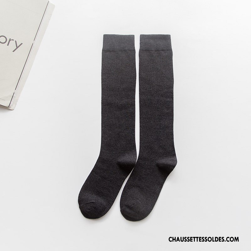 Chaussettes Longues Femme Hiver Long Stock 100% Coton Le Nouveau L'automne Vent D'université Bordeaux Pure