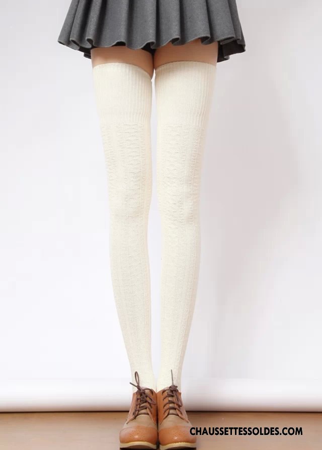 Chaussettes Longues Femme Hiver Long Stock Mince Printemps L'automne Gros Marron