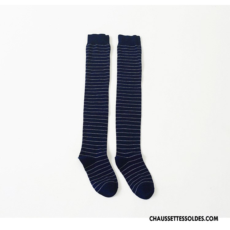 Chaussettes Longues Femme L'automne Antidérapant 100% Coton Hiver Blanc