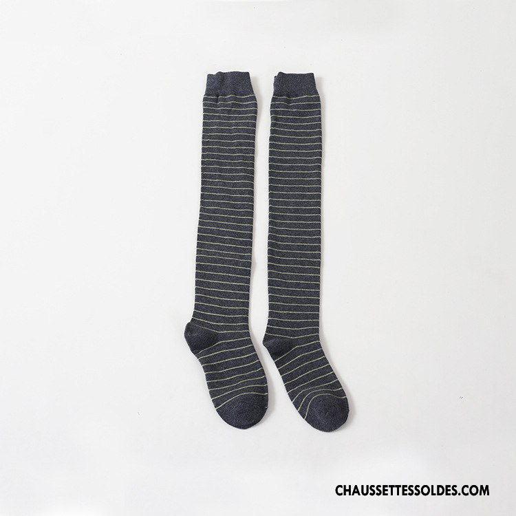 Chaussettes Longues Femme L'automne Antidérapant 100% Coton Hiver Blanc