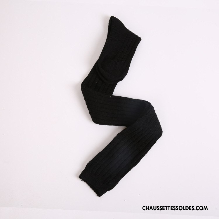 Chaussettes Longues Femme L'automne Hiver Creux Guipure Haute 100% Coton Blanc